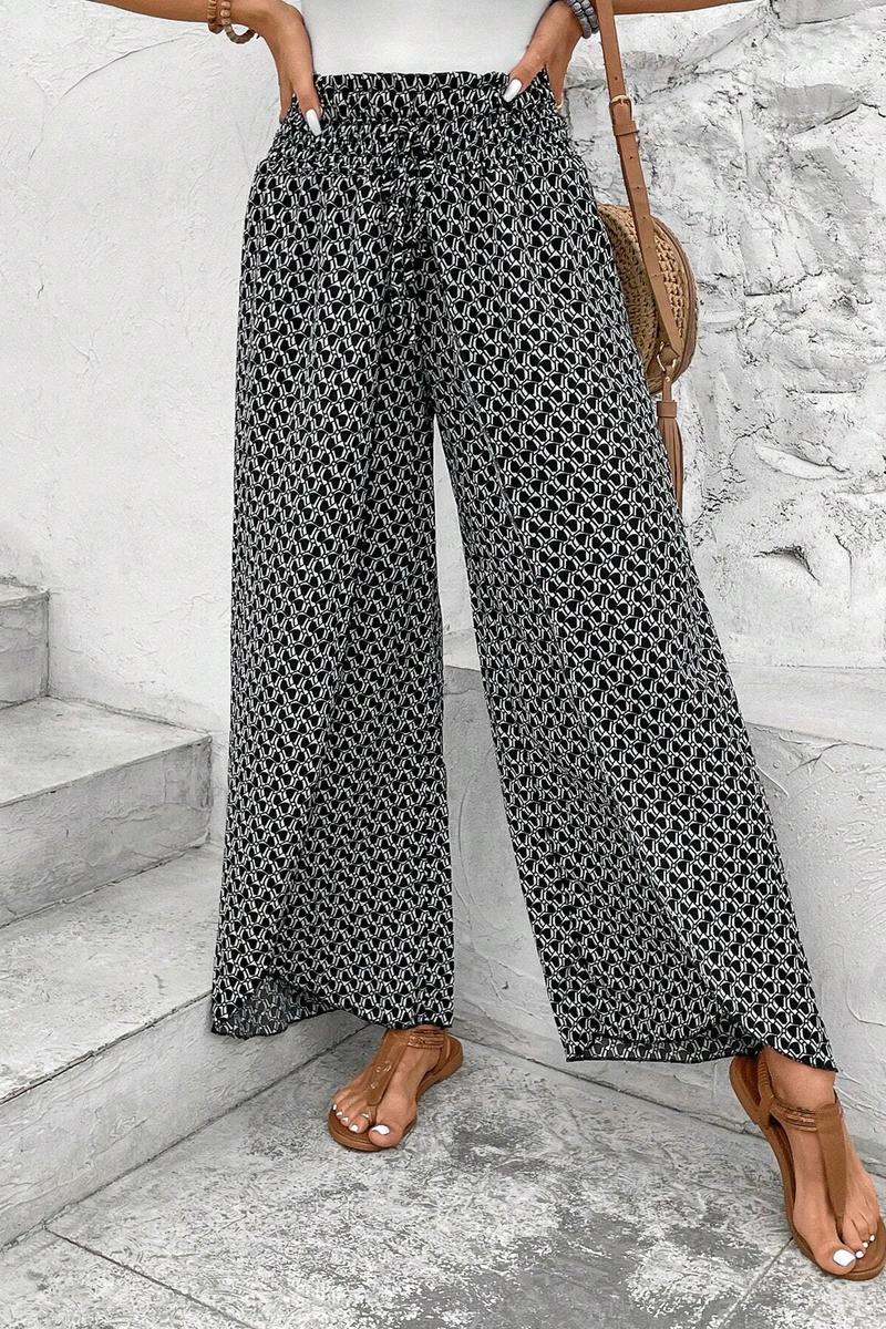 TBG Floral Split Side Wide-Legged Pants