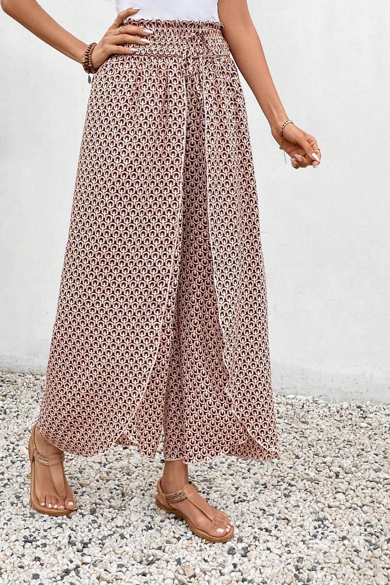 TBG Floral Split Side Wide-Legged Pants