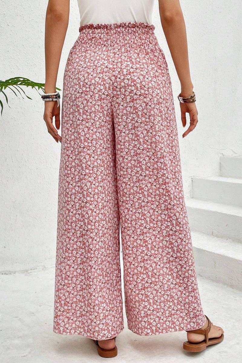 TBG Floral Split Side Wide-Legged Pants