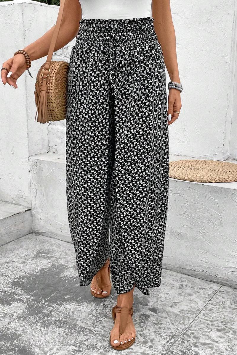 TBG Floral Split Side Wide-Legged Pants