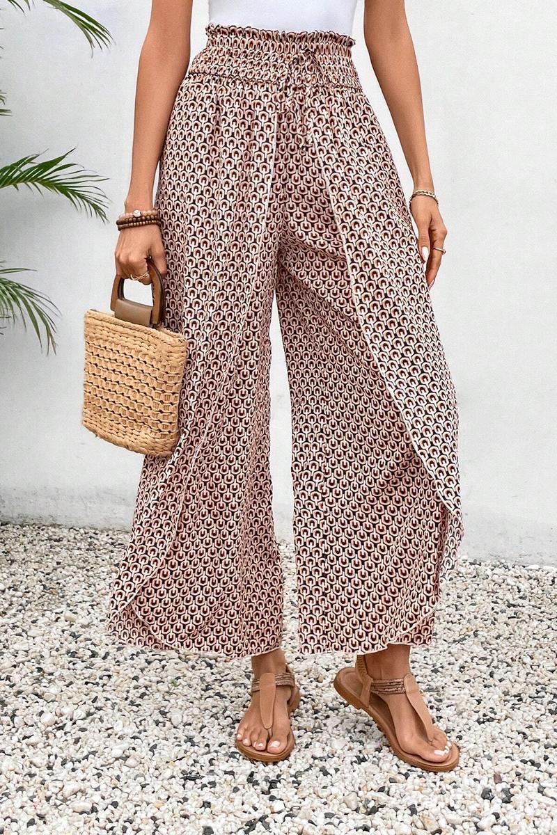 TBG Floral Split Side Wide-Legged Pants