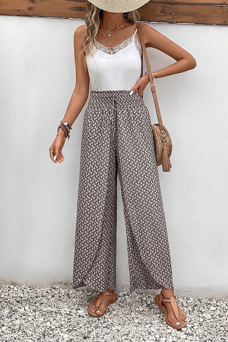 TBG Floral Split Side Wide-Legged Pants