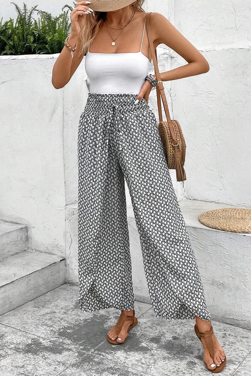 TBG Floral Split Side Wide-Legged Pants