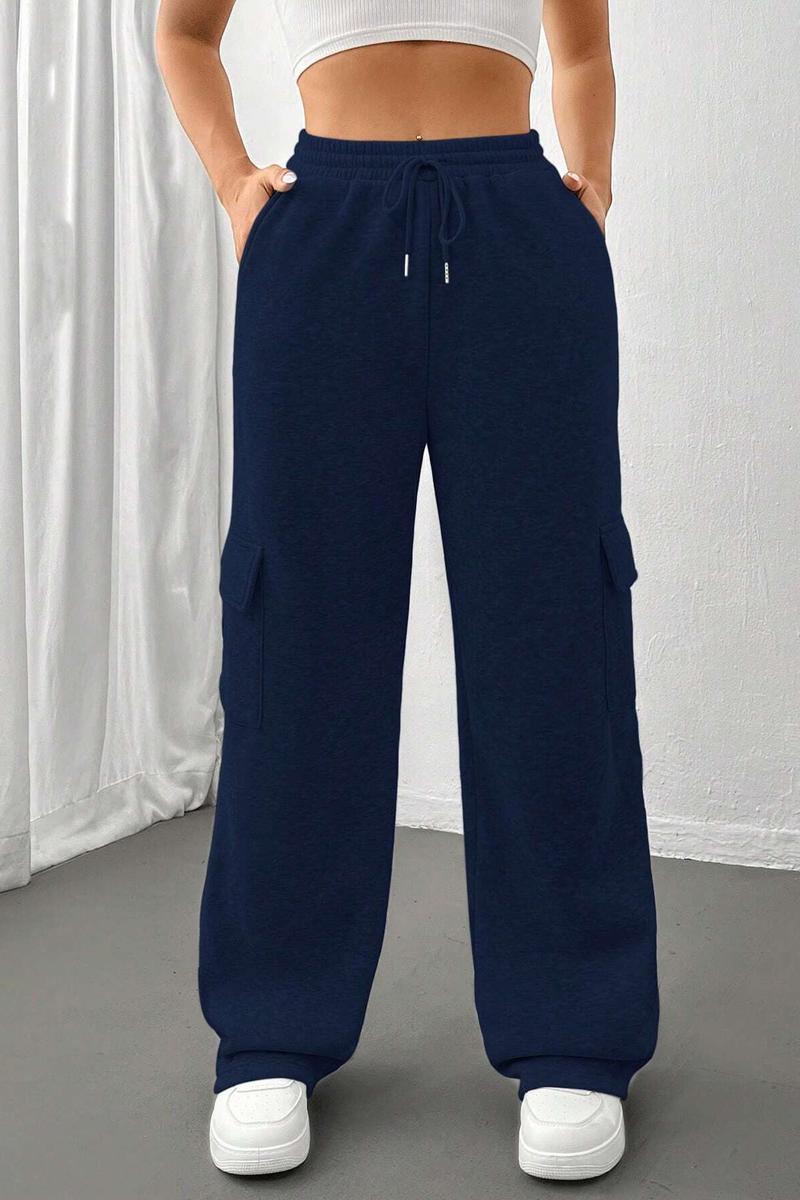 TBG Solid Color Wide-Legged Sweatpants