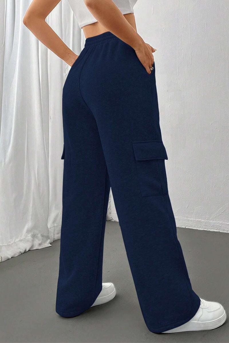 TBG Solid Color Wide-Legged Sweatpants