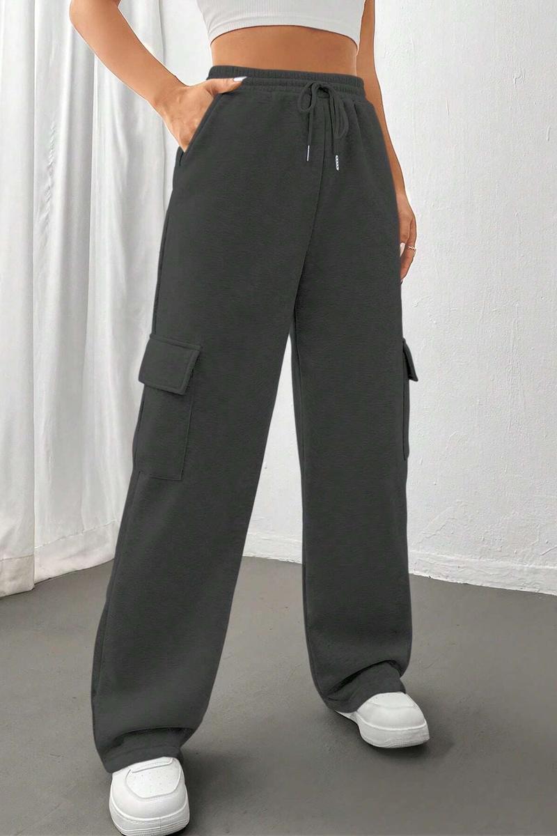 TBG Solid Color Wide-Legged Sweatpants