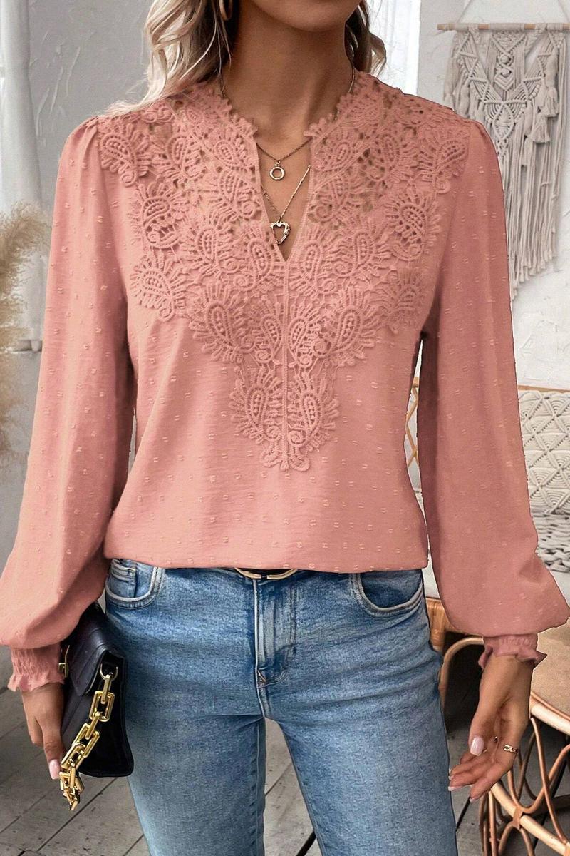 TBG Lace V-Neck Long Sleeve Top