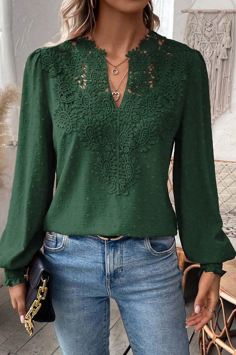 TBG Lace V-Neck Long Sleeve Top