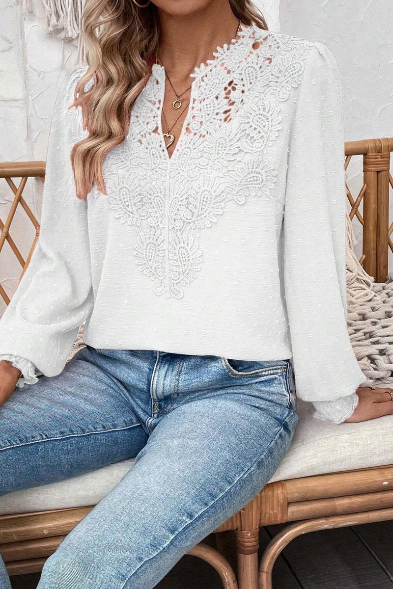 TBG Lace V-Neck Long Sleeve Top