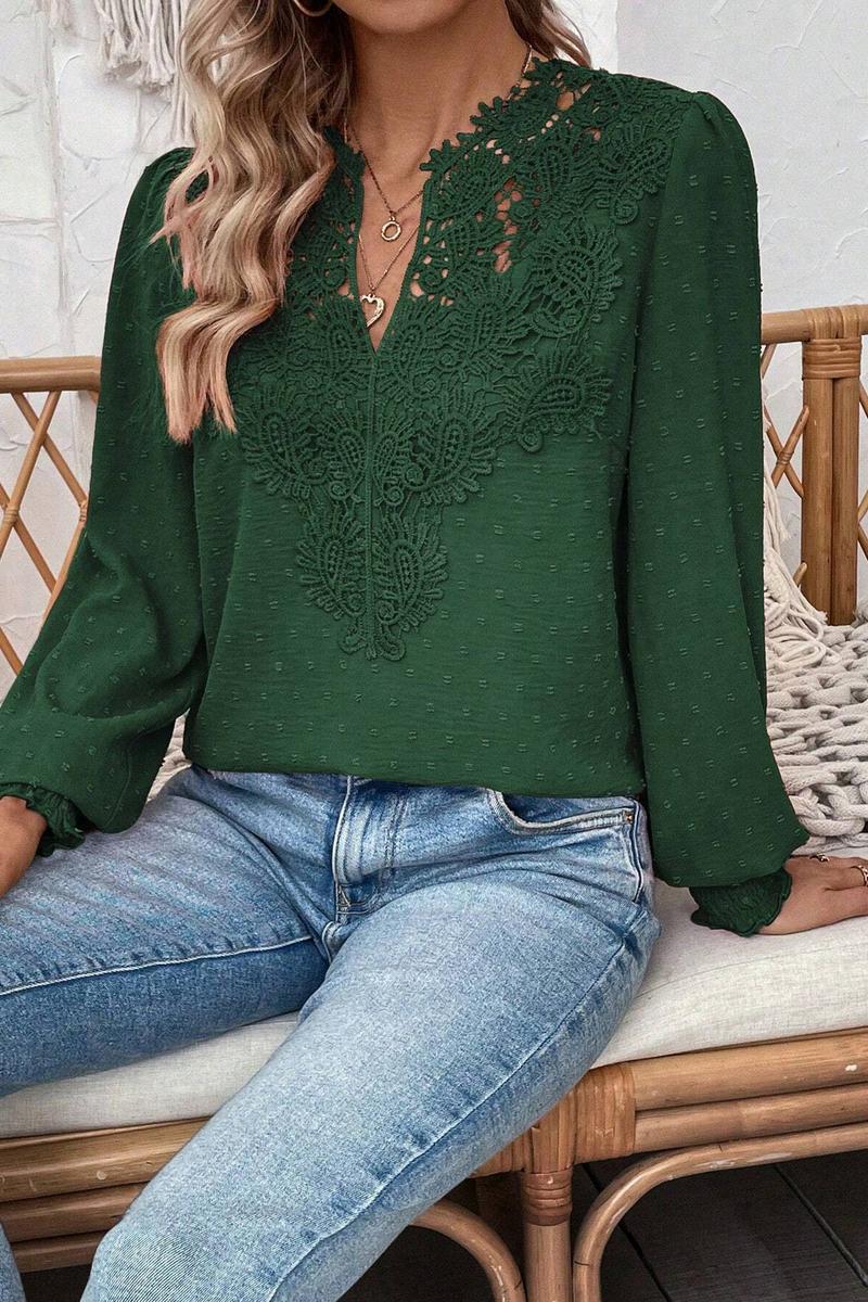 TBG Lace V-Neck Long Sleeve Top