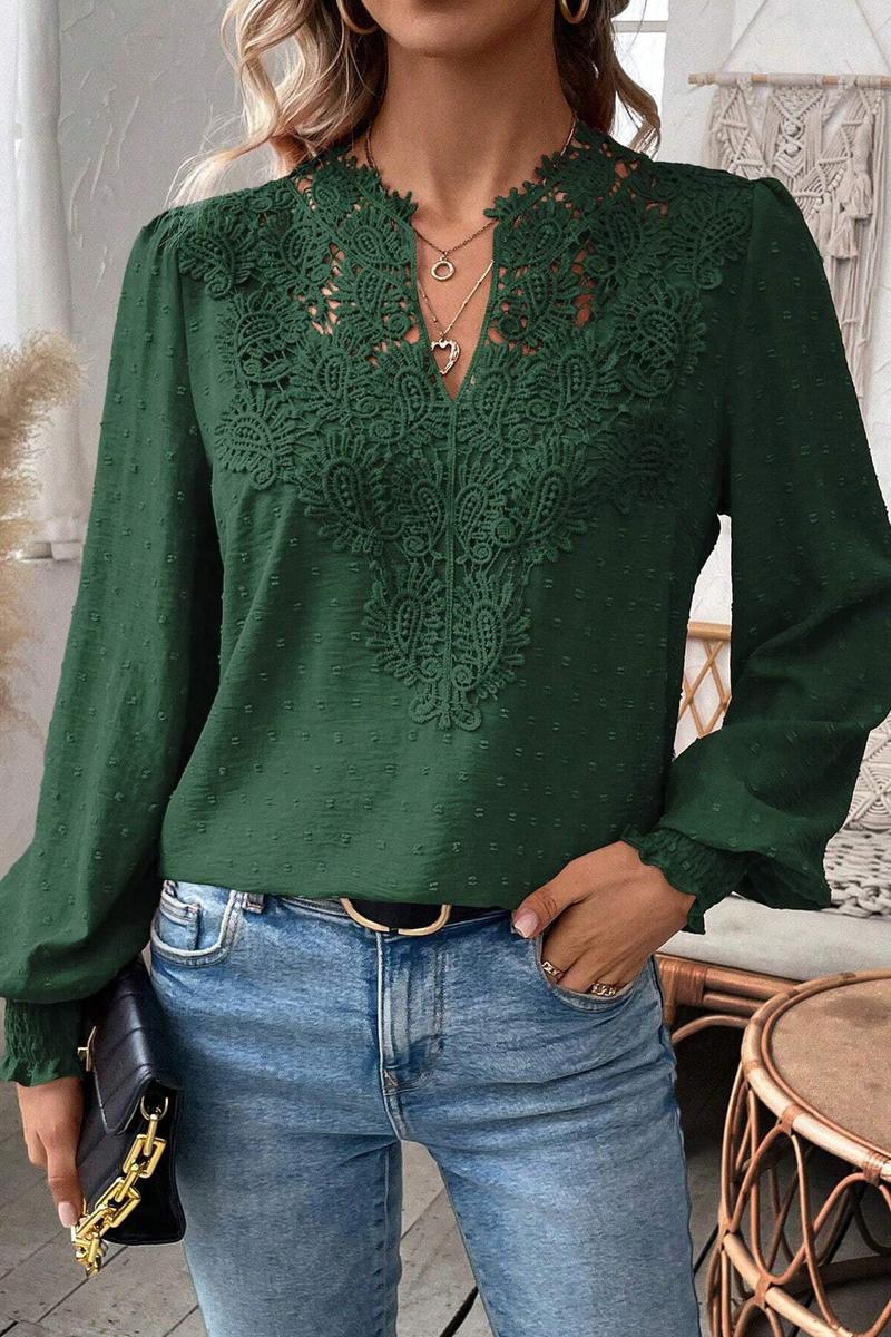 TBG Lace V-Neck Long Sleeve Top