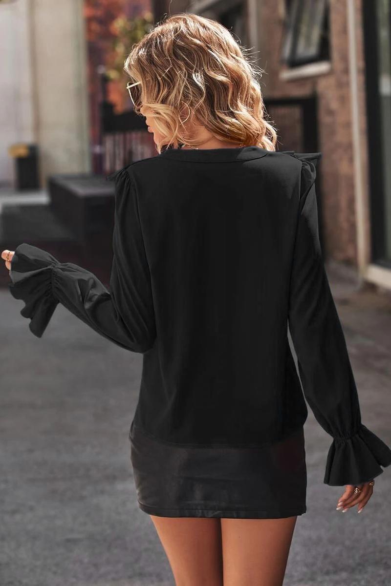 TBG Ruffled V-Neck Blouse