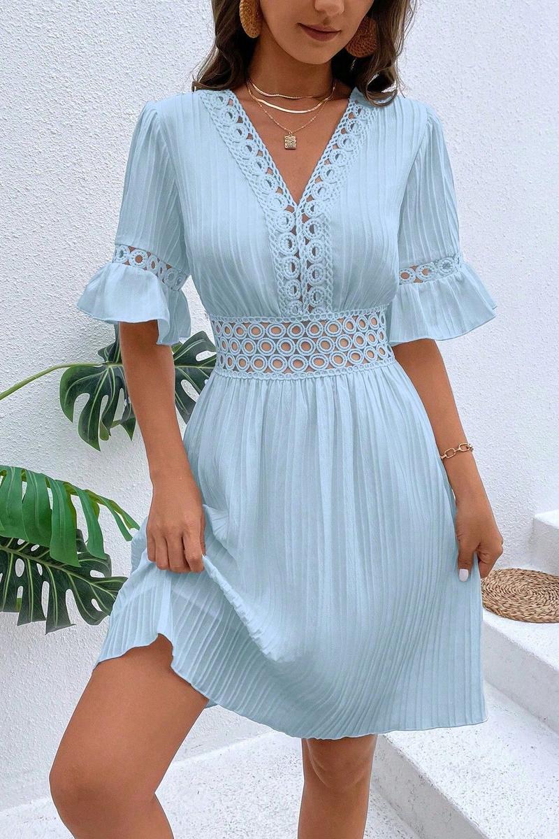 TBG Lace-Trimmed V-Neck Dress