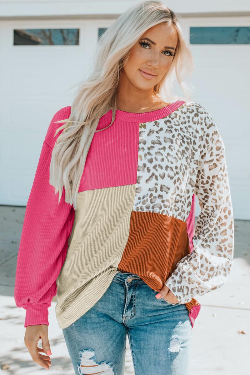 TBG Color-Block Knit Long Sleeve Top