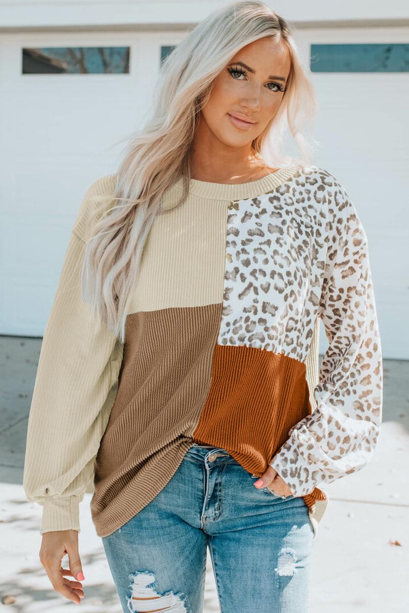 TBG Color-Block Knit Long Sleeve Top