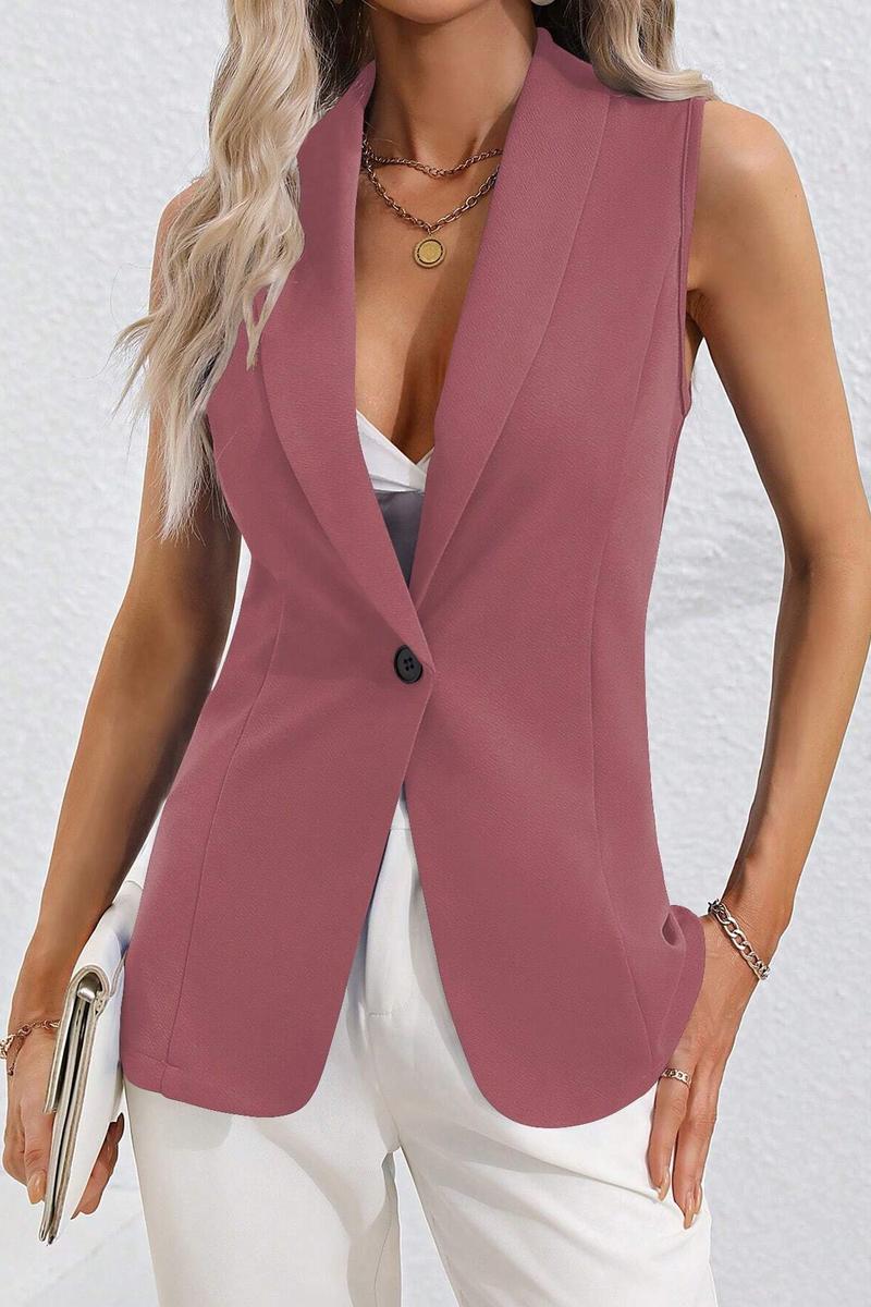 TBG Single-Button Sleeveless Cardigan