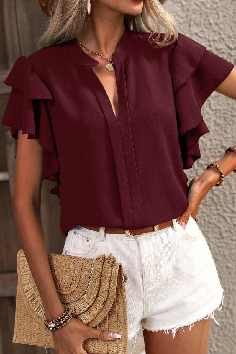 TBG Layered Ruffle Sleeve Blouse