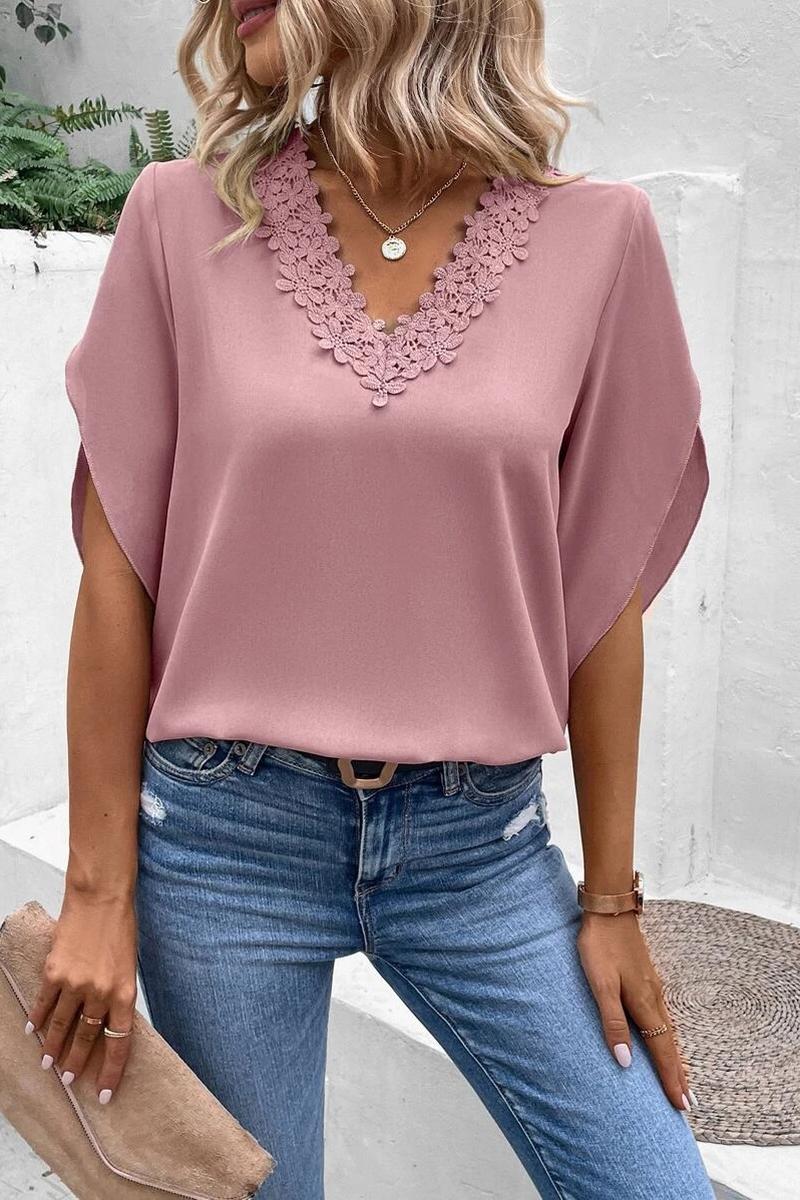 TBG Lace V-Neck Batwing Sleeve Top