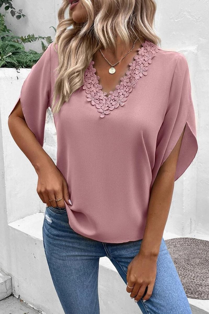 TBG Lace V-Neck Batwing Sleeve Top