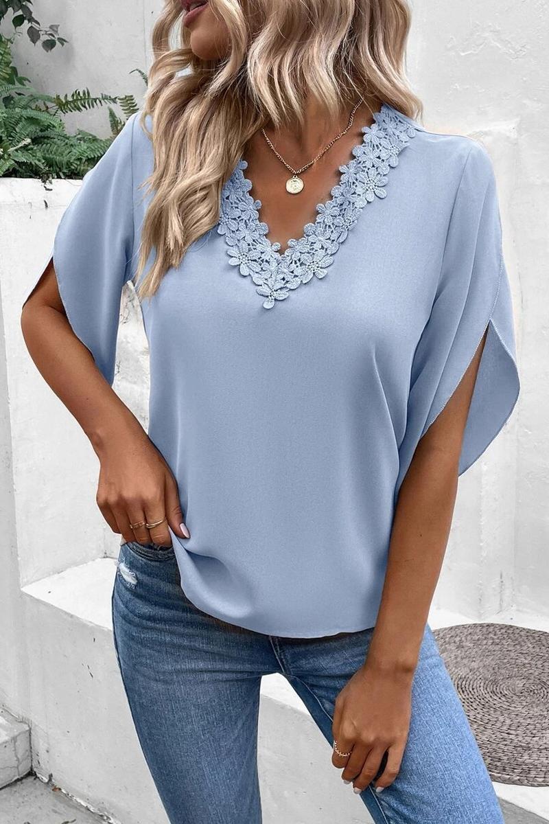 TBG Lace V-Neck Batwing Sleeve Top