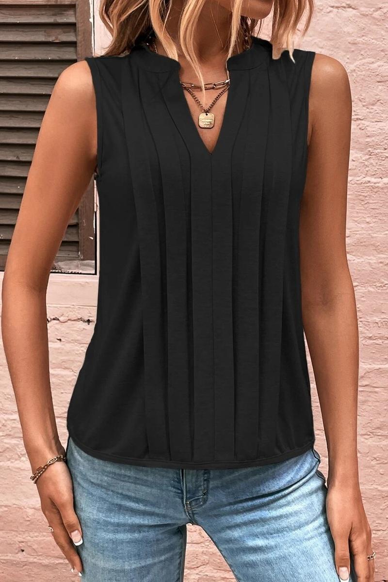 TBG Pleated V-Neck Tank Top