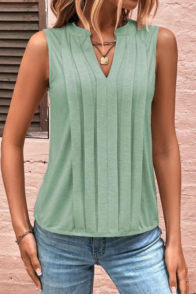 TBG Pleated V-Neck Tank Top