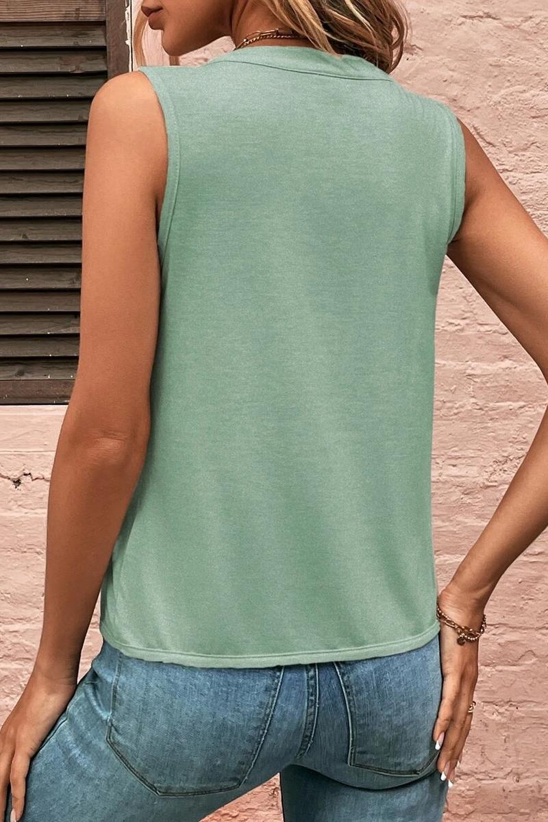 TBG Pleated V-Neck Tank Top