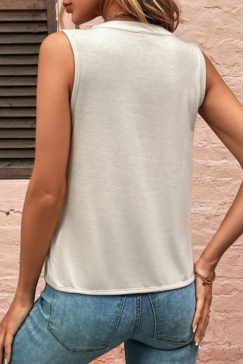 TBG Pleated V-Neck Tank Top