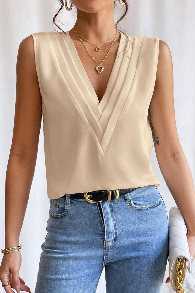 TBG Layered V-Neck Solid Tank Top