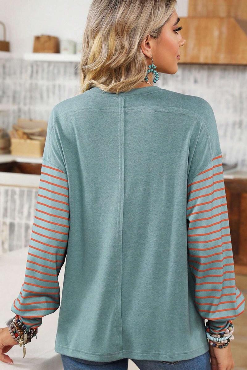 TBG Striped Casual Pullover T-Shirt