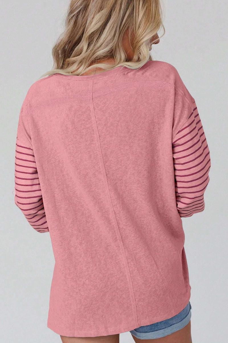 TBG Striped Casual Pullover T-Shirt