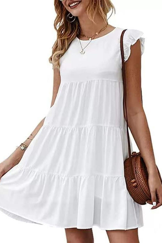 TBG Solid Color Short-Sleeve Cake Dress