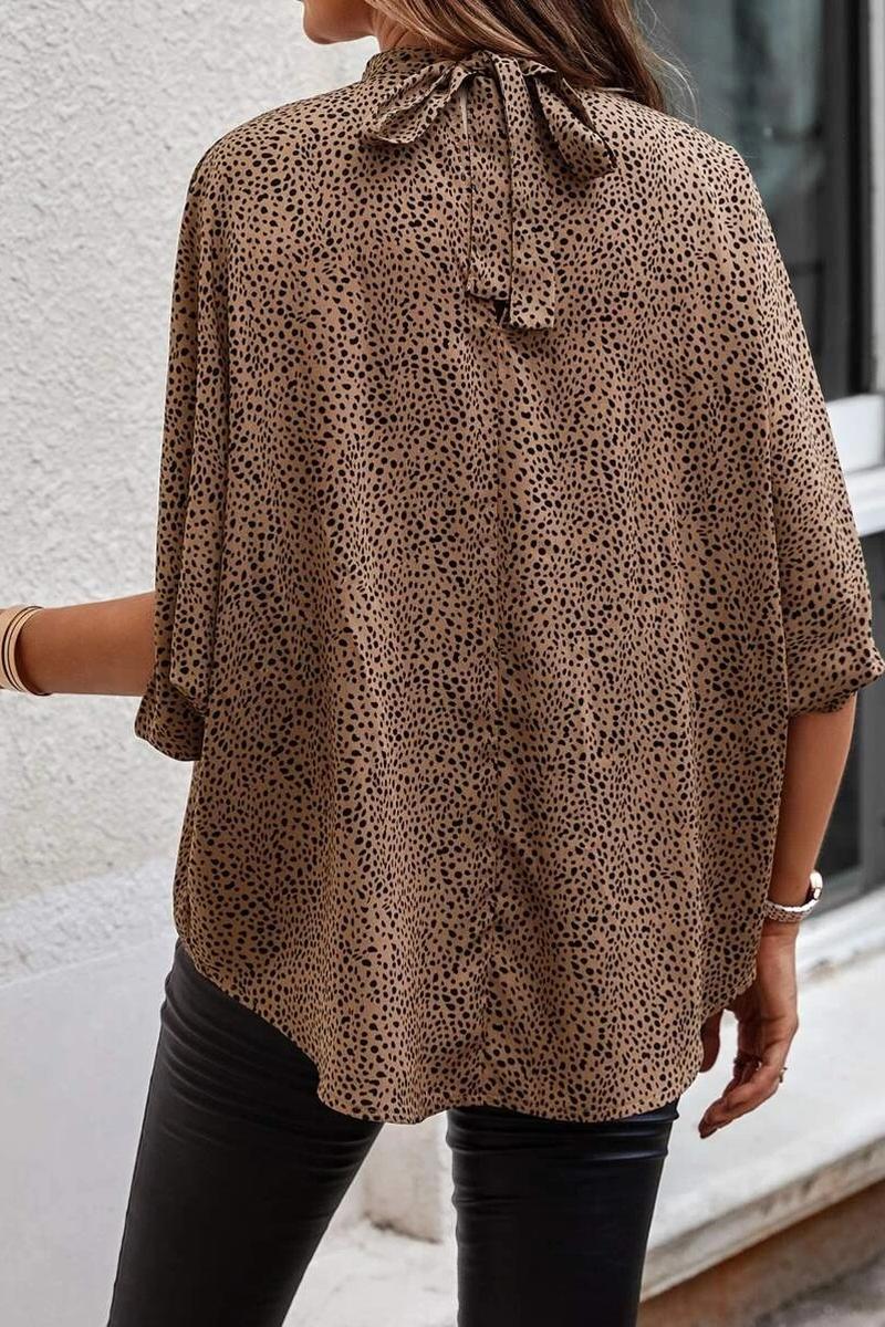 TBG Printed Open-Side Batwing Sleeve Top