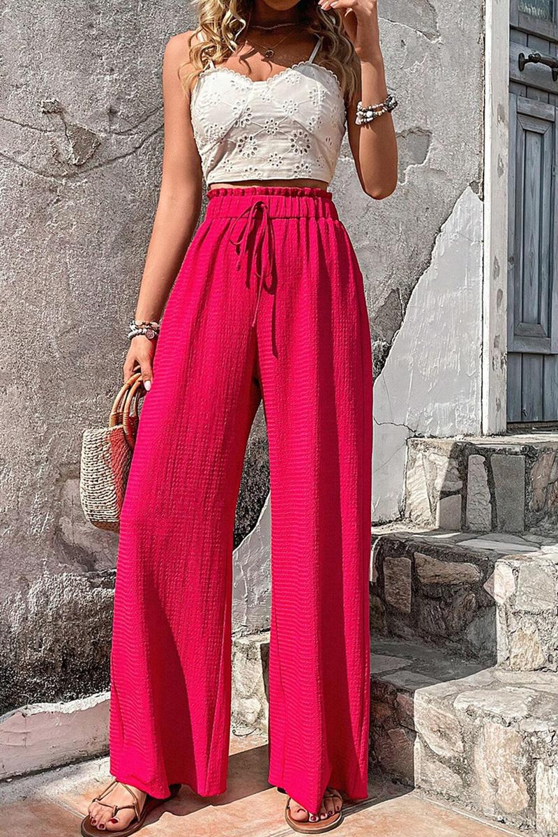 TBG Stylish Bubble Checkered Wide-Leg Pants