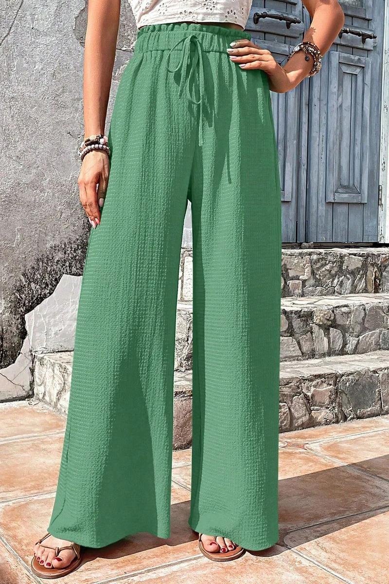 TBG Stylish Bubble Checkered Wide-Leg Pants