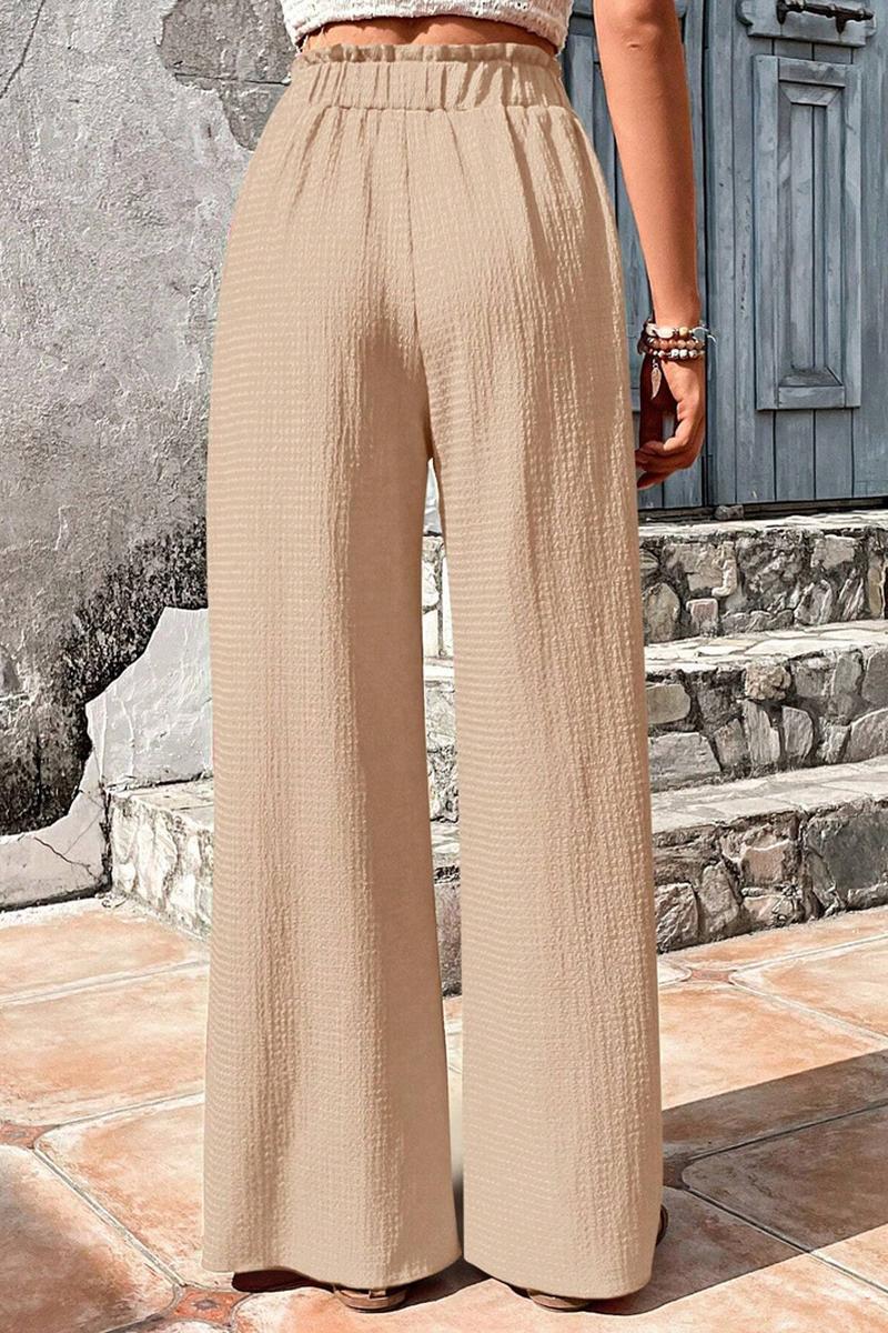 TBG Stylish Bubble Checkered Wide-Leg Pants