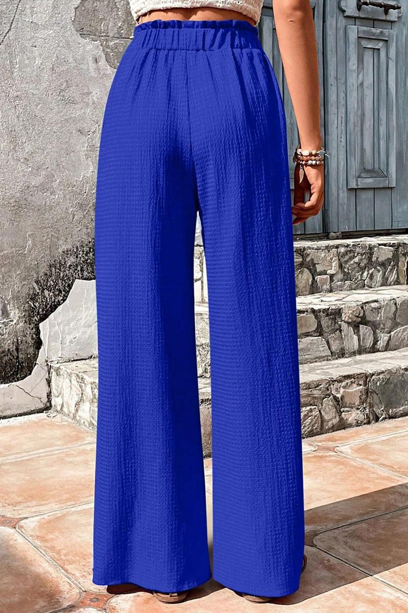 TBG Stylish Bubble Checkered Wide-Leg Pants