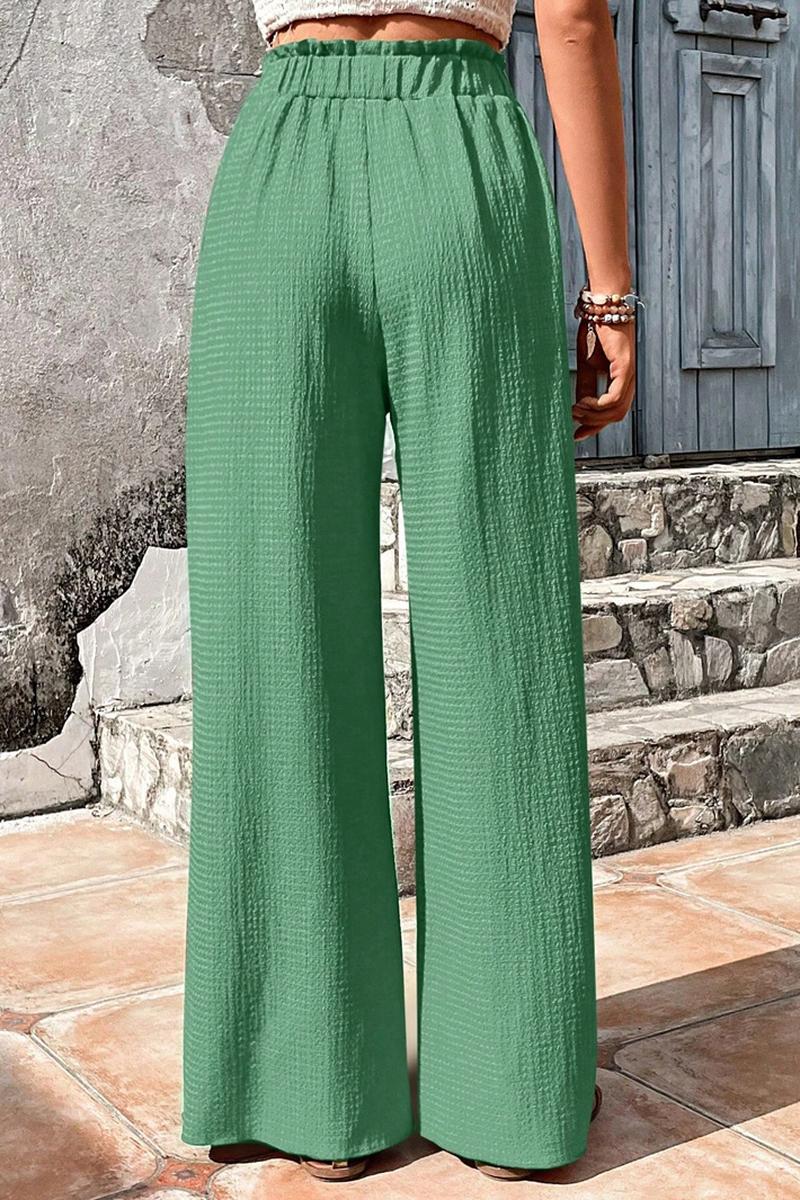 TBG Stylish Bubble Checkered Wide-Leg Pants