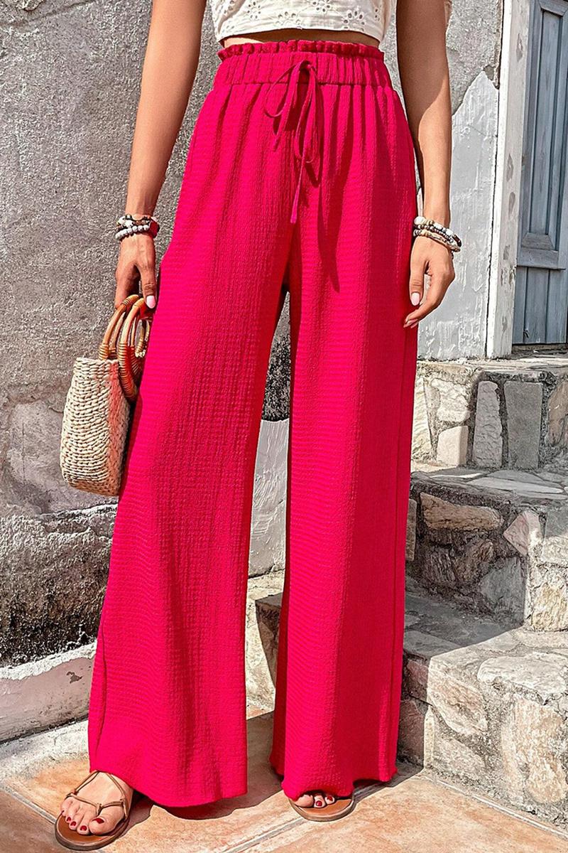 TBG Stylish Bubble Checkered Wide-Leg Pants