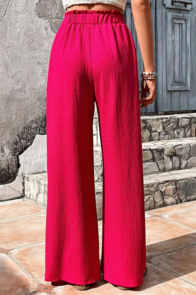 TBG Stylish Bubble Checkered Wide-Leg Pants