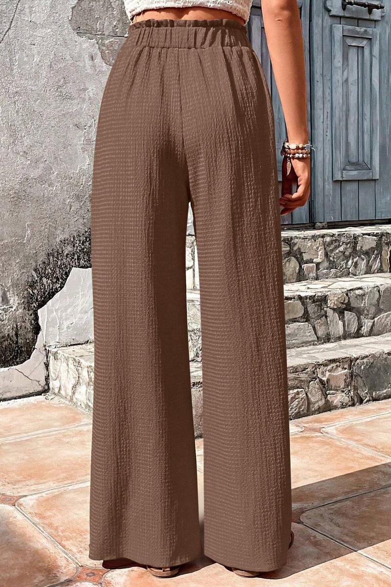 TBG Stylish Bubble Checkered Wide-Leg Pants