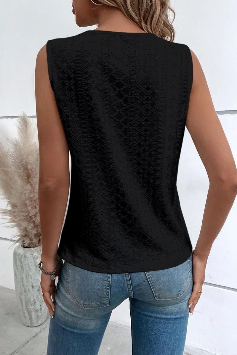 TBG V-Neck Lace-Trimmed Sleeveless Top