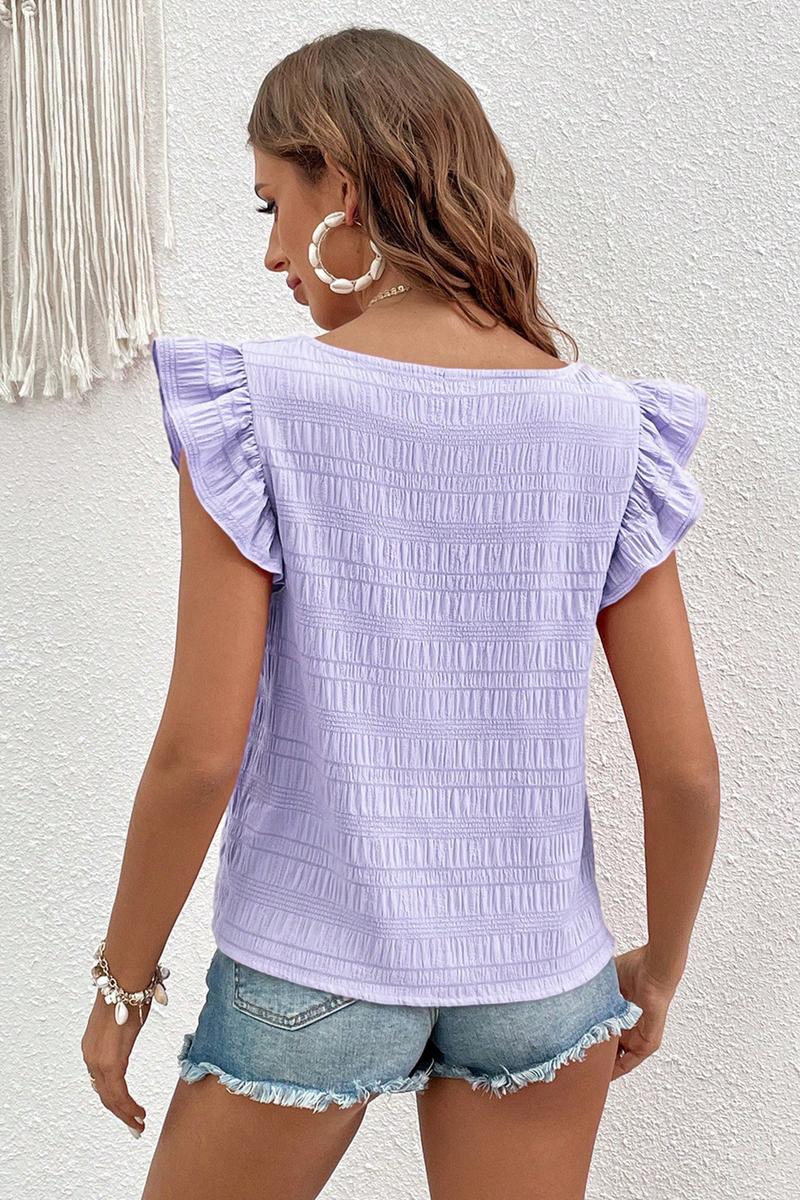 TBG Square Neck Flutter Sleeve Top