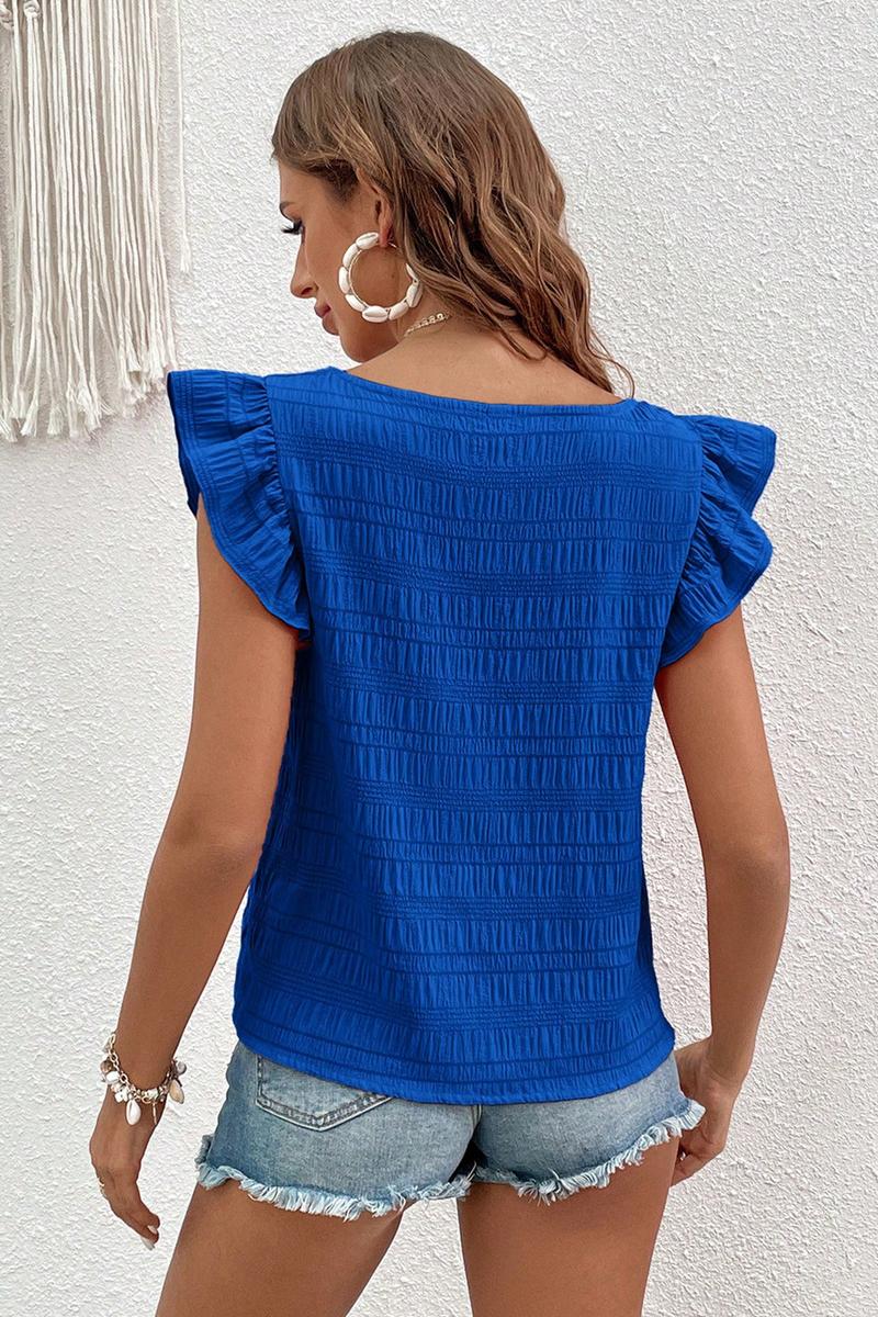 TBG Square Neck Flutter Sleeve Top