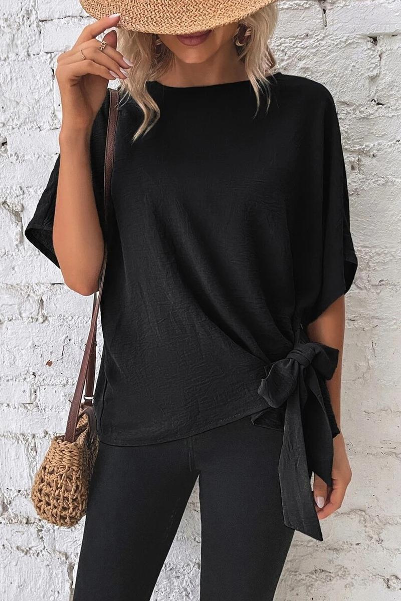 TBG Batwing Sleeve Knotted Top