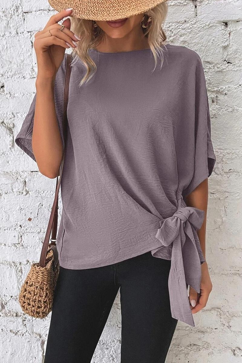 TBG Batwing Sleeve Knotted Top