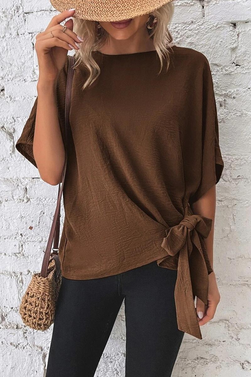 TBG Batwing Sleeve Knotted Top