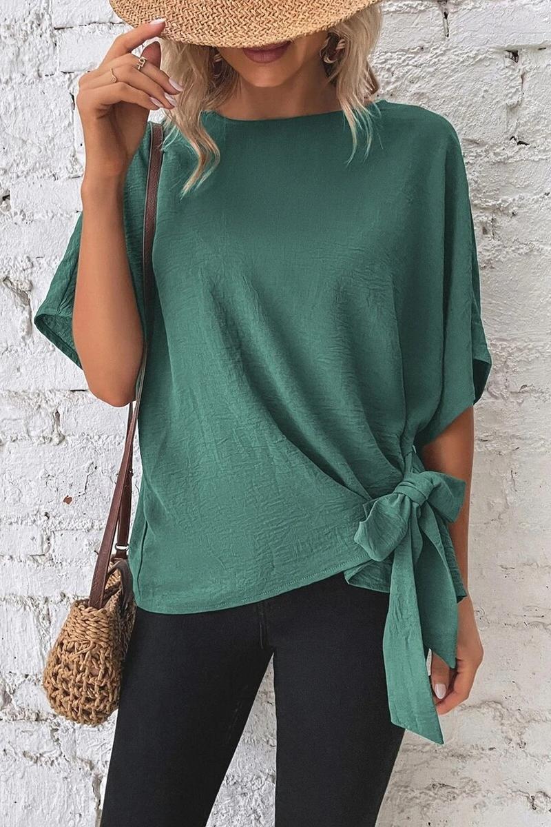 TBG Batwing Sleeve Knotted Top