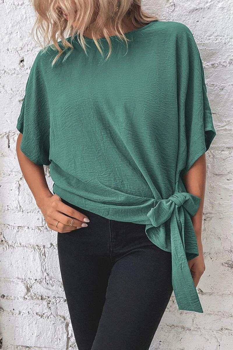 TBG Batwing Sleeve Knotted Top