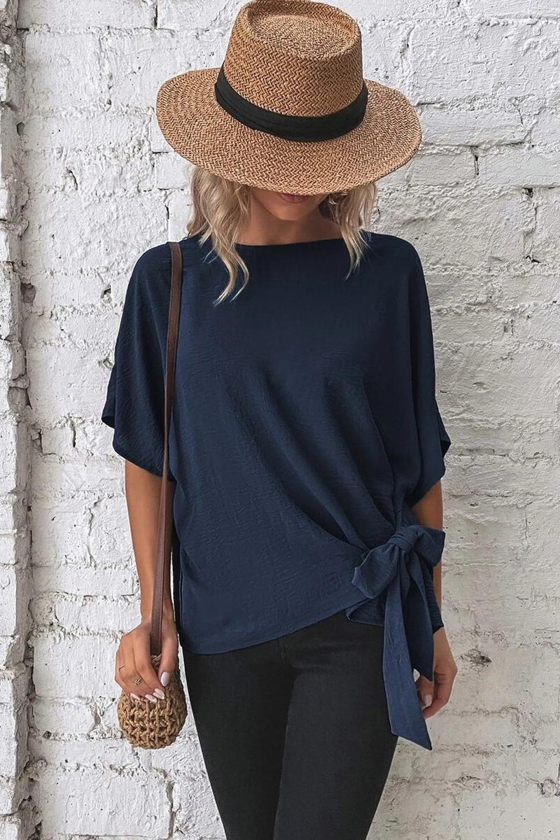 TBG Batwing Sleeve Knotted Top